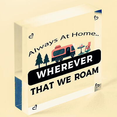 Always At Home Caravan Motorhome Camping Camper Hanging Plaque Friendship Sign