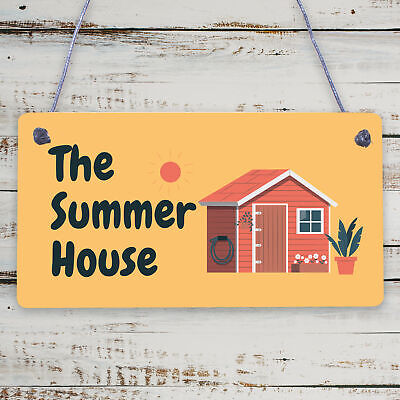 The Summer House Plaque Garden Shed Hanging Wall Door Decor Sign Gifts For Her