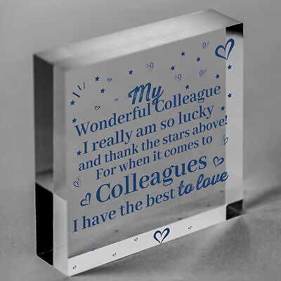 Colleague Plaque Wooden Heart Gift For Colleague Birthday Christmas Cards Gifts