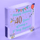 40th Birthday Gift Funny Wood Heart Dad Mum Sister Brother Gift 40th Decoration