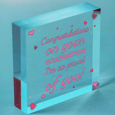 Graduation Congratulations Graduate Degree Wooden Heart Keepsake Gift Plaque