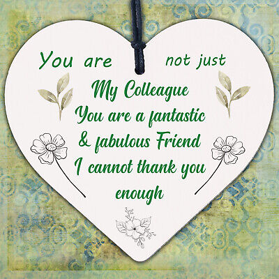 Colleague Fantastic Friend Wooden Heart Plaque Friendship Thank You Work Gift