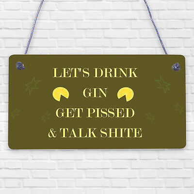 Novelty Gift For Gin Lovers Gin Sign Alcohol Man Cave Plaque Home Bar Pub Sign