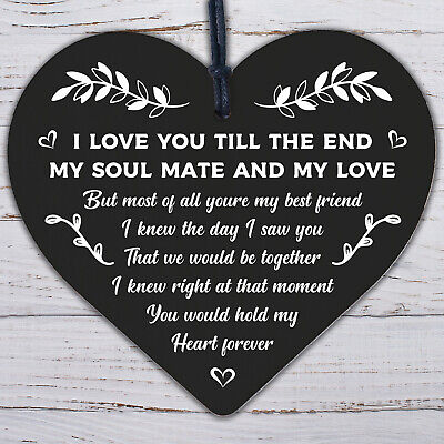 Anniversary Gift For Husband Wife Boyfriend Girlfriend Wooden Heart Thank You