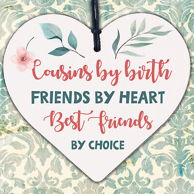 Best Friend Gifts For Cousin Birthday Christmas Card Gifts Wooden Heart Keepsake