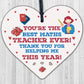 Best Maths Teacher Gift Wooden Heart Thank You Gift Leaving School Nursery Gift