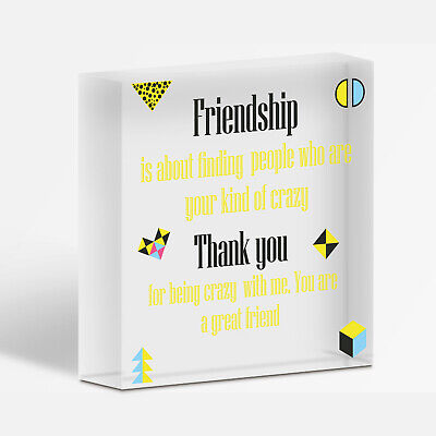 Crazy Friendship Sign Best Friend Hanging Plaque Thank You Family Birthday Gift