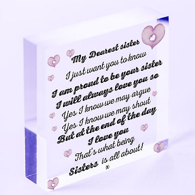 Sister Gift Birthday Gift For Sister Keepsake Poem Wooden Heart Friendship Sign