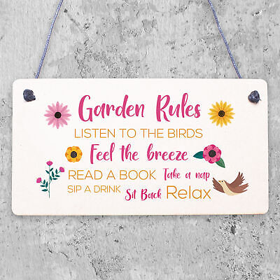 Summer House Rules Novelty Hanging Plaque Garden Shed Sign Home Friendship Gift