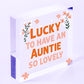 Auntie Birthday Gifts Thank You Gift Wooden Heart Shabby Chic Sign Family Plaque