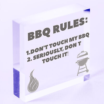 BBQ Rules Sign Hanging Door Wall Shed Sign Garden Sign For Outdoor Men Gift