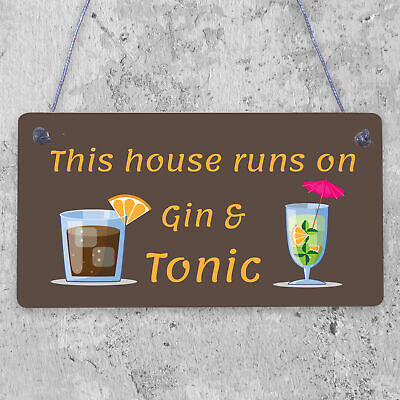 Gin Signs For Garden Shed SummerHouse Funny Alcohol Party Gift Wall Plaque Sign