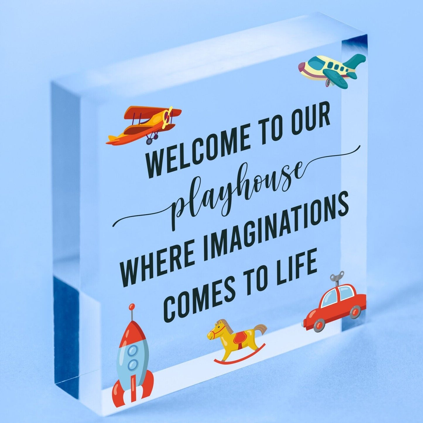 Welcome To Our Playhouse Sign Garden PLAYROOM Plaque Daughter Son Gift