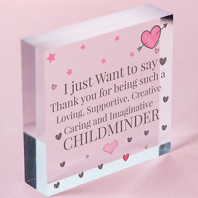 Thank You Gift For Childminder Babysitter Wooden Heart Leaving Pre School Gift