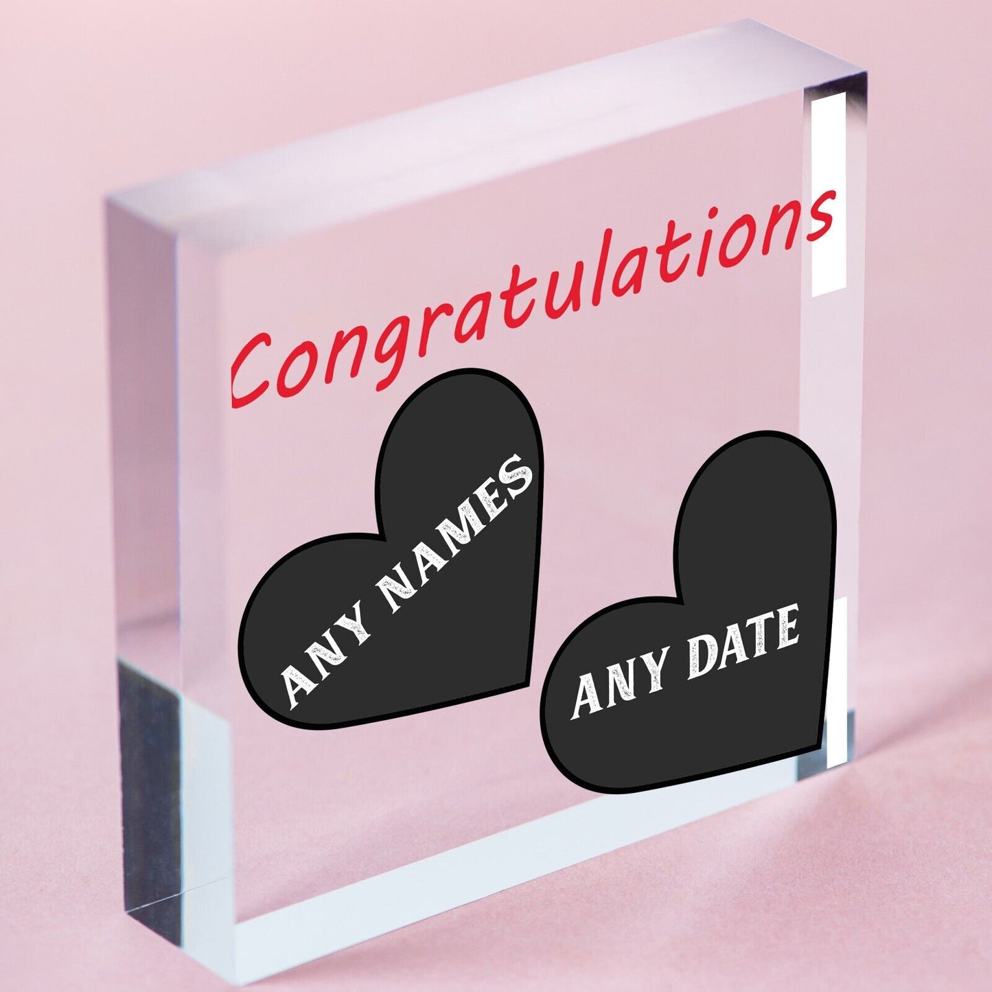 Congratulations Couple Wedding Engagement Gift Hanging Plaque Cute Love Sign