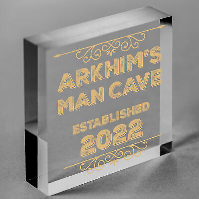 PERSONALISED Man Cave Sign Novelty Gifts For Him Birthday Fathers Gift Dad