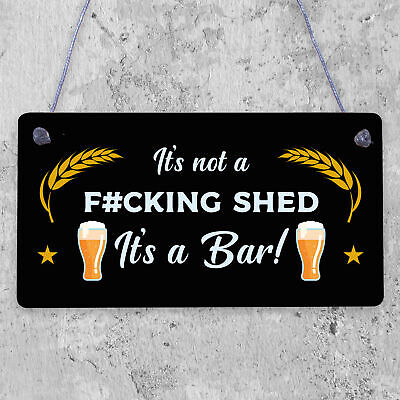 Funny Rude Bar Sign Hanging Garden Garage Pub Shed Man Cave Sign Beer Gift