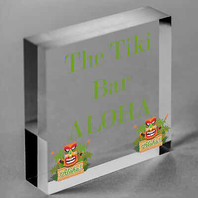 The Tiki Bar Party Hanging Bar Pub Plaque Beer Cocktails Beach Decoration Sign