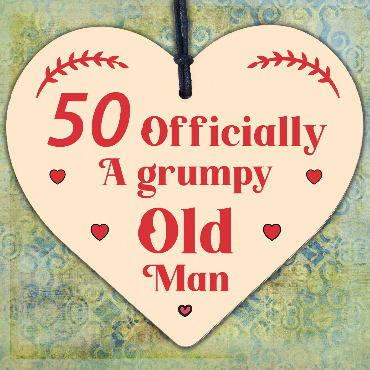 Rude 50th Birthday Funny Wooden Heart Birthday Gift For Dad Uncle Gift For Him