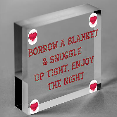 Snuggle Up Tight Enjoy The Night Cute Hanging Wedding Day Plaque Decor Gift Sign