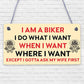 BIKER Gifts For Men Gift For Motorbike Motorcycle Lovers Garage Man Cave Sign