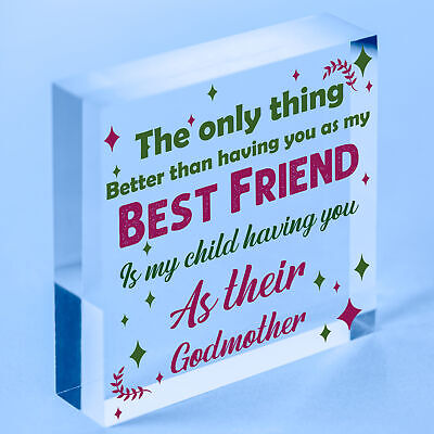 Best Friend Godmother Gifts Wooden Heart Plaque Thank You Friendship Keepsake