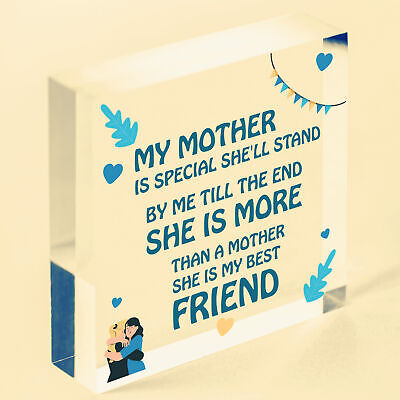 She Is My Bestfriend MUM Hanging Wooden Heart Decoration MOTHER'S DAY Gift