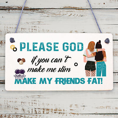 Beautiful Shabby Chic FAT DIET Friendship Friends Funny Distressed Wooden Sign