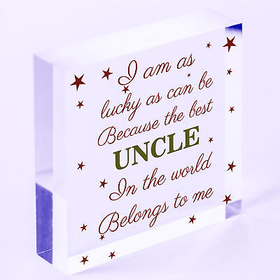 UNCLE BROTHER DAD Novelty Acrylic Block Birthday Christmas Gift For Uncle