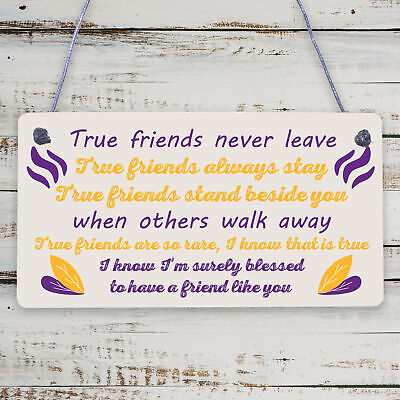 True Friend Friendship Quote Best Friend Hanging Plaque Birthday Keepsake Gift