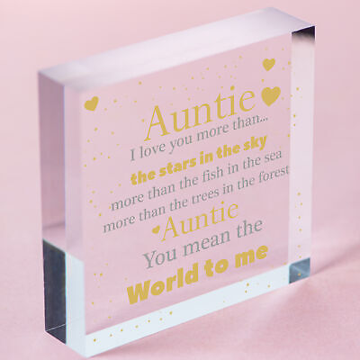 Cute Auntie Gifts Wooden Heart Auntie Birthday Gift Sister Gifts Thank You Gift