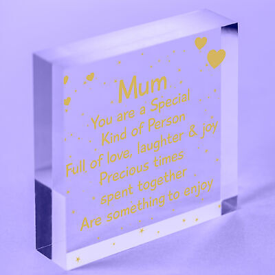 Special Mum Gifts From Son Daughter Birthday Christmas Wood Heart Mum Poem