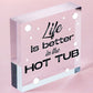 Novelty Hot Tub Sign Garden Decor Hanging Wall Shed Outdoor Plaque Pool Party