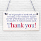 Colleague Gift Plaque Friendship Friend Sign Thank You Leaving Job Work Gift