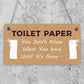 Toilet Paper Gone Funny Bathroom Toilet Friend Hanging Plaque Home Gift Sign