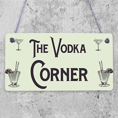 Vodka Corner Garden Shed Sign Kitchen Plaque Funny Alcohol Home Bar Pub Sign