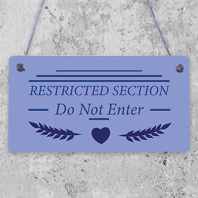 Restricted Section Do Not Enter Wizardry Hanging Plaque Magic Gift Sign