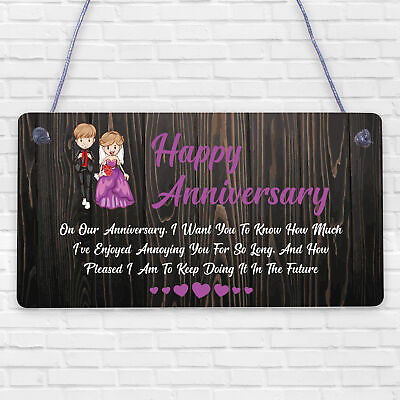 Anniversary Annoying Funny Marriage Couples Gift Hanging Plaque Wedding Sign