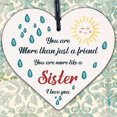 Special Friendship Gifts Hanging Wood Heart Birthday Gift For Best Friend Sister