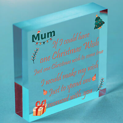 Mum Christmas Memorial Tree Decoration Hanging Wooden Bauble Gift For Mother