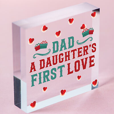 Dad Daughters First Love Gift Wood Keyring Dad Gifts From Daughter Fathers Day