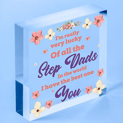 STEP DAD Father Gift Wooden Heart Plaque Birthday Christmas Daddy Gift For Him