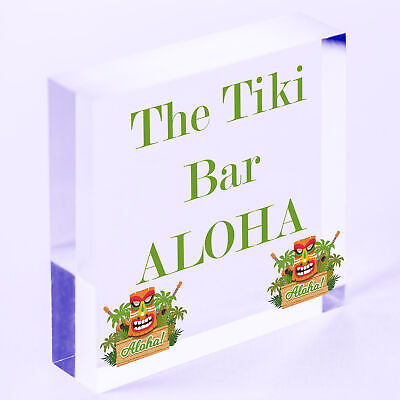 The Tiki Bar Party Hanging Bar Pub Plaque Beer Cocktails Beach Decoration Sign