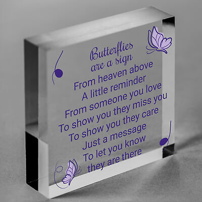 Butterfly Memorial Bereavement Family Mum Dad Nan Grandad Love Plaque Sign