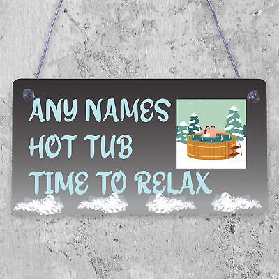 Hot Tub Hanging Sign Novelty Garden Plaque Shed Pool Party Sign Relax Sign