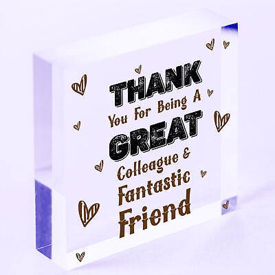 Great Colleague Friend Wooden Heart Sign Novelty Friendship Gift Leaving Job