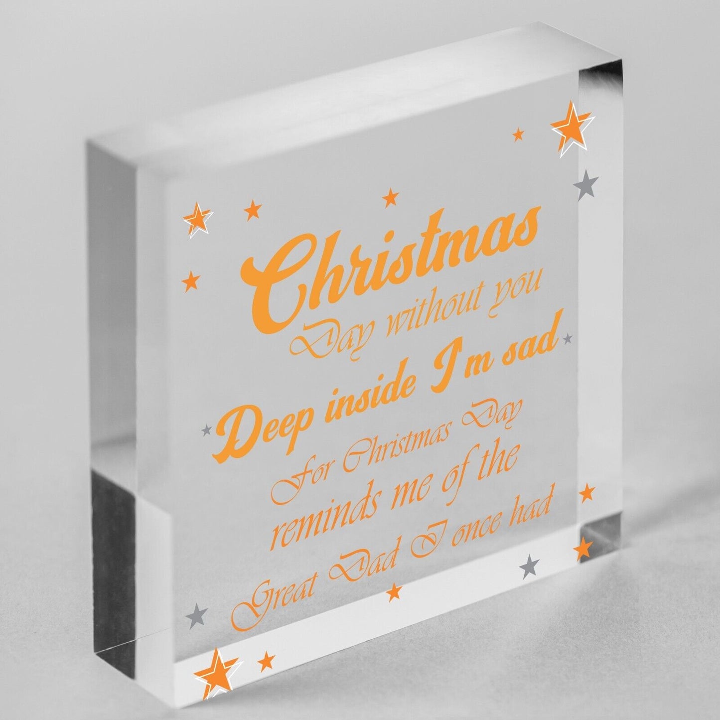 Great Dad Memorial Christmas Tree Acrylic Block Plaque Xmas Decoration Sign