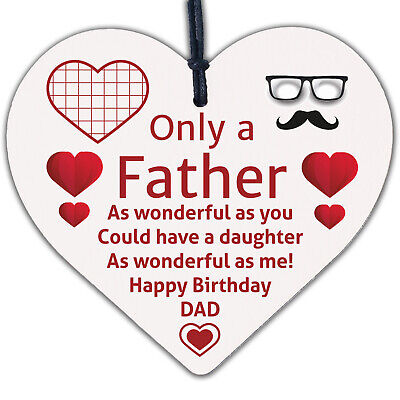 Dad Birthday Gifts From Daughter Wooden Heart Funny Novelty Gift For Him