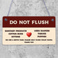 Do Not Flush Septic Tank Hanging Plaque Bathroom Wall Door Toilet Thank You Sign