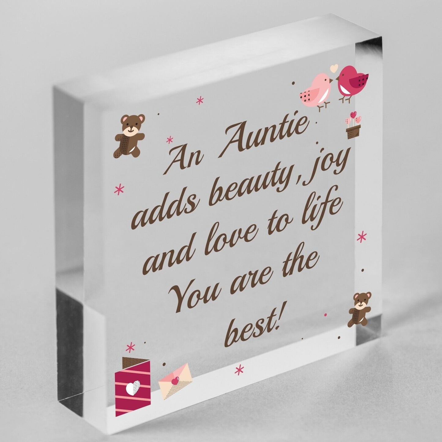 Auntie Gifts Thank You Sign Wooden Heart Plaque Birthday Gift For Her Women